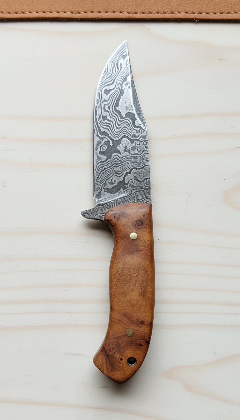 Damascus Chef Knife with Ironbark Handle
