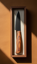 Collector’s Damascus Folding Knife with Burl Handle