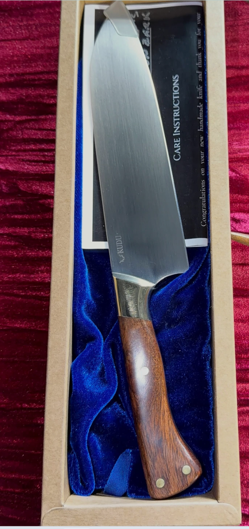 Kudu knife in gift box with blue velvet lining