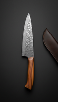 Damascus Chef Knife With Ironbark Handle